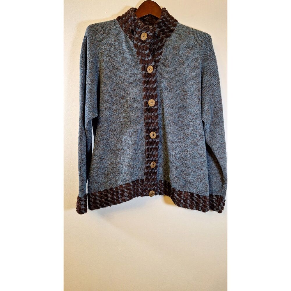 Vintage DIA‎ Women's Small Plush Button Front Wool Blend Soft Fisherman Sweater